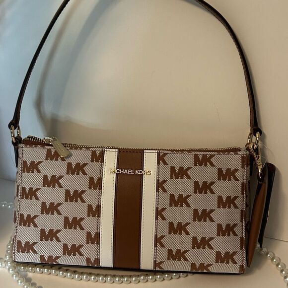 Michael Kors Brown Signature Logo shoulder bag NWT